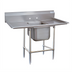 Thumbnail image #1 for Advance Tabco Regaline 1-Compartment Sink with Left & Right Drainboards, 16 x 20 Bowl, 14-Gauge 304 Stainless Steel, 11-Inch Backsplash