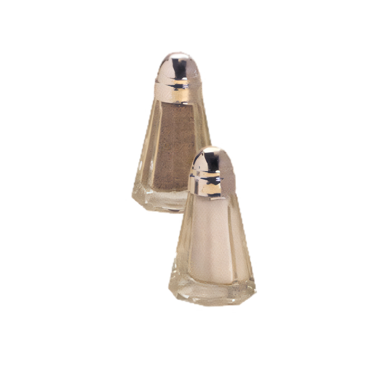 Product image #1 for American Metalcraft Paneled Glass Single Salt or Pepper Shaker with Chrome Bullet Cap Top, 1-1/2 oz., 3 Inch High
