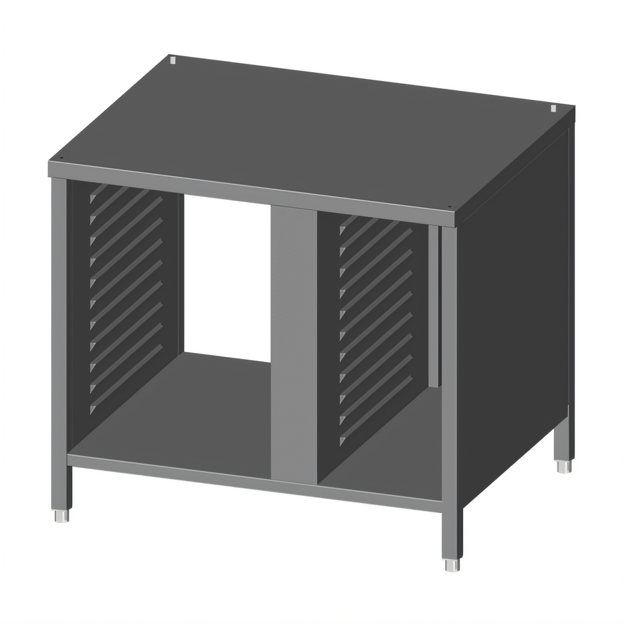 Product image #1 for Lainox Stainless Steel Floor Stand with Tray Runners for Oven with Hood, 1/1 GN and 2/1 GN