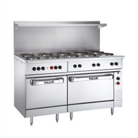 Vulcan 60-Inch Electric Restaurant Range with 10 French Plates and Dual Ovens, 240V