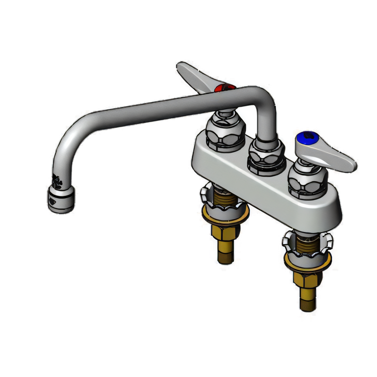Product image #1 for T&S Brass B-1112-XS 4-Inch Deck Mount Workboard Faucet with 10-Inch Swing Nozzle