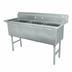 Thumbnail image #1 for Advance Tabco 3-Compartment Fabricated Sink with Legs, 15 x 24 x 14-Inch Bowls