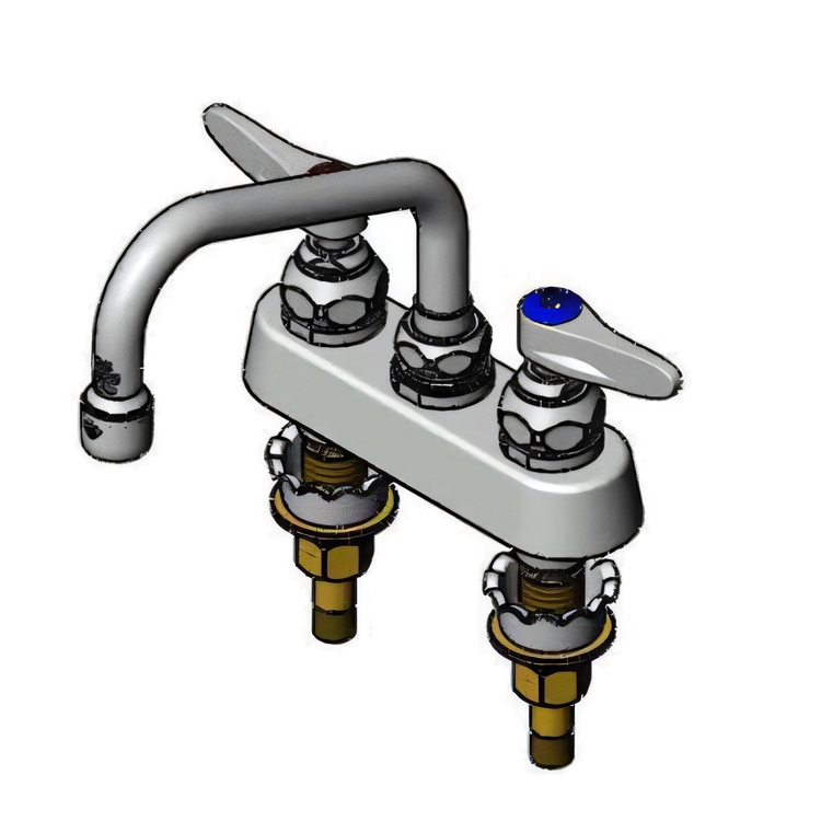 Product image #1 for T&S Brass B-1111-XS 4-Inch Center Deck-Mount Workboard Faucet with 8-Inch Swing Nozzle