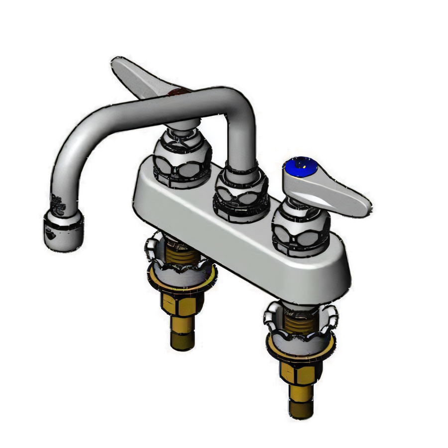 Product image #1 for T&S Brass B-1111-XS 4-Inch Center Deck-Mount Workboard Faucet with 8-Inch Swing Nozzle