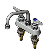 T&S Brass B-1111-XS 4-Inch Center Deck-Mount Workboard Faucet with 8-Inch Swing Nozzle
