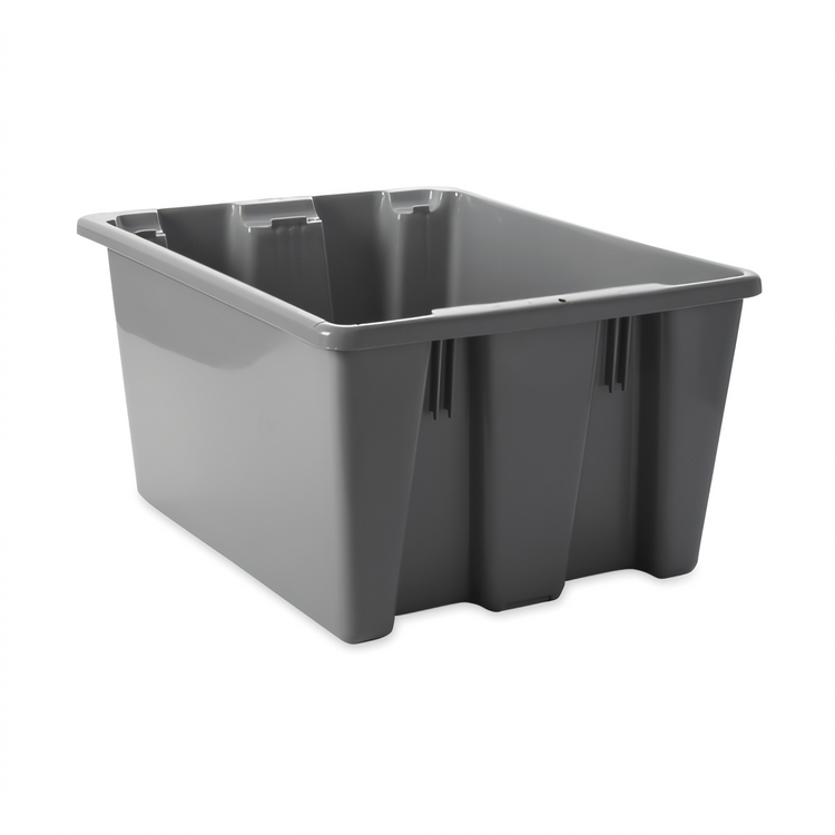Product image #1 for Rubbermaid Commercial Palletote Stackable/Nestable Food Box, 1-5/16 Cu. Ft., Gray