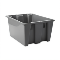 Rubbermaid Commercial Palletote Stackable/Nestable Food Box, 1-5/16 Cu. Ft., Gray