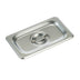 Thumbnail image #1 for Winco 1/9 Size Solid Flat Steam Table Pan Cover with Handle, 18/8 Stainless Steel, 25 Gauge