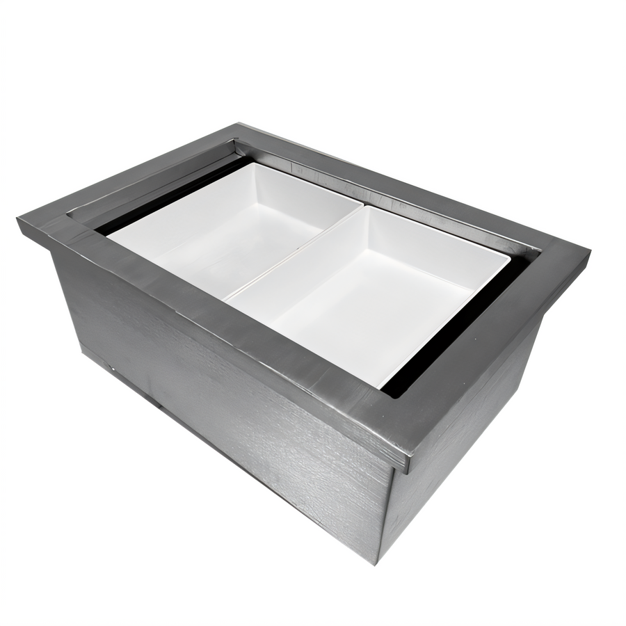 Product image #1 for Portable Insulated Single Ice Well, Fits 1 Full-Size Template, Brushed Aluminum, Black, Without Lid
