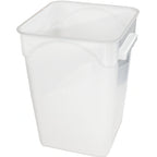 Thumbnail image #1 for Crestware SQW22 20 Qt Square White Polyethylene Food Storage Container, Lid Not Included Case of 6