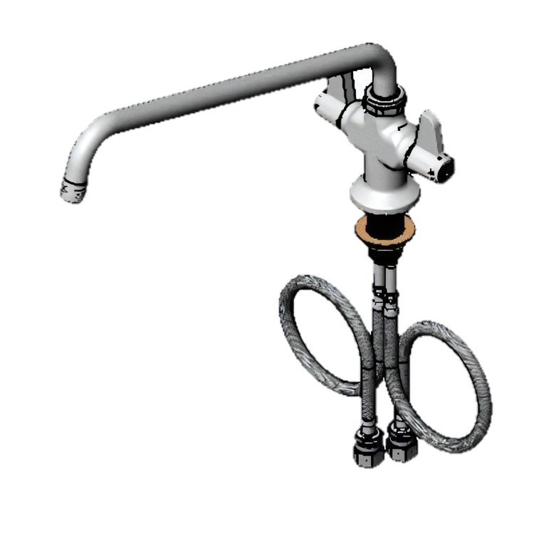 Product image #1 for equip Low-Lead Single-Hole Deck-Mount Mixing Faucet with 18-Inch Swing Nozzle