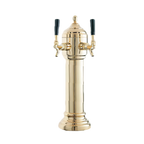 Thumbnail image #1 for Perlick Corporation 4053GD2B Napoli 2-Faucet Glycol-Cooled Countertop Draft Beer Tower, Gold-Plated Brass