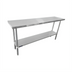 Thumbnail image #1 for Sapphire 72 Inch x 36 Inch Flat Top Stainless Steel Work Table with Adjustable Undershelf