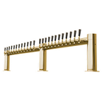 Thumbnail image #1 for Micro Matic USA Metropolis METRO-M-24PVDKR 24-Faucet Countertop Glycol-Cooled Draft Beer Tower, 3-Column, PVD Brass Finish