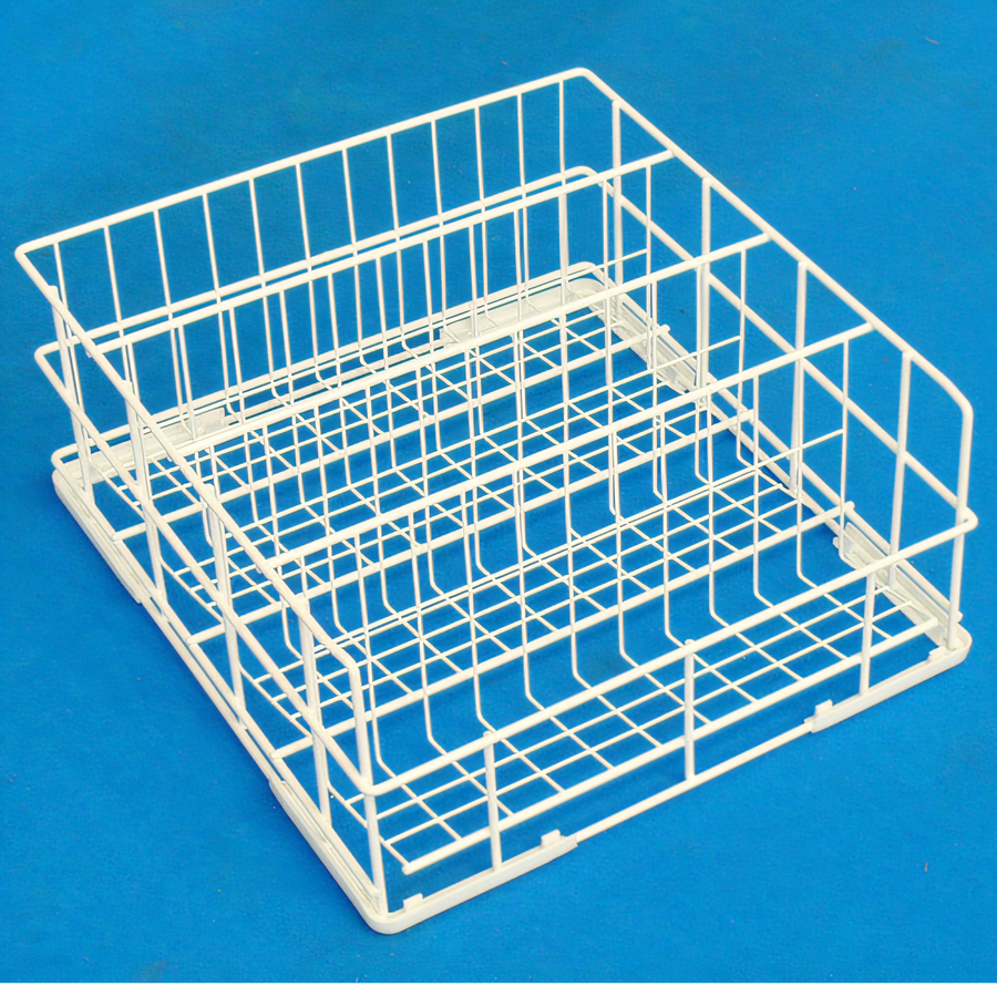 Product image #1 for Lamber Full-Size 16" x 16" Inclined Glass Rack, Coated Stainless Steel