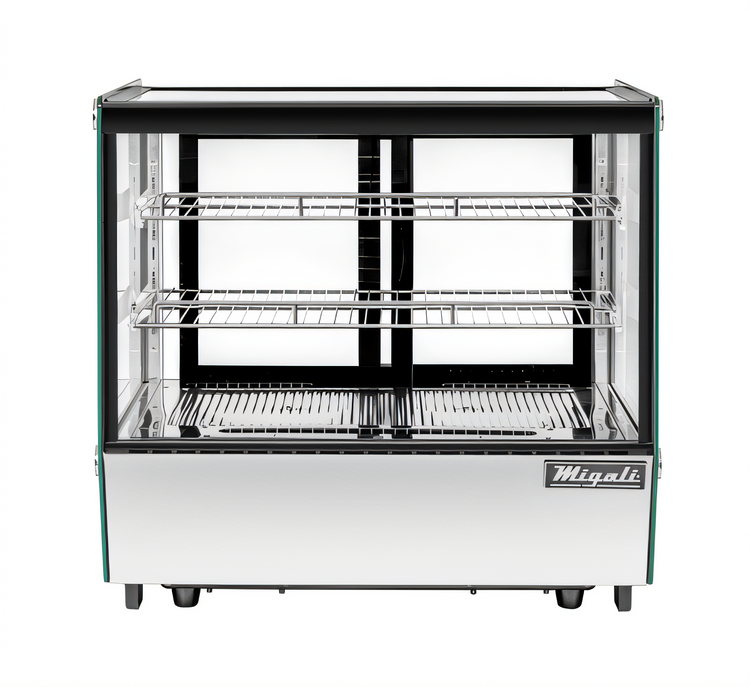Product image #1 for Migali Competitor Series 27.6-Inch Countertop Refrigerated Display Case with Sliding Rear Glass Doors, 4.2 Cu. Ft.