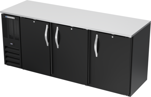 Product image #2 for Beverage-Air BBN78HC-B Three-Section Shallow-Depth Back Bar Refrigerator with Solid Doors