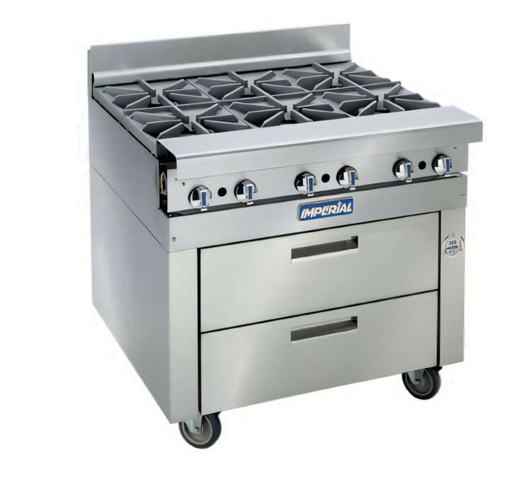 Product image #1 for Imperial Spec Series Sizzle 'N Chill 36-Inch Remote Refrigerated Chef Base with 2 Drawers and Stainless Steel Top