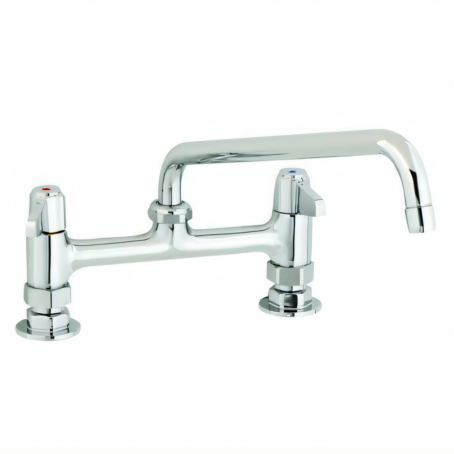 Product image #1 for T&S Brass equip 8-Inch Centers Deck Mount Manual Faucet with 12-Inch Swing Nozzle and Lever Handles