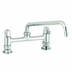 Thumbnail image #1 for T&S Brass equip 8-Inch Centers Deck Mount Manual Faucet with 12-Inch Swing Nozzle and Lever Handles