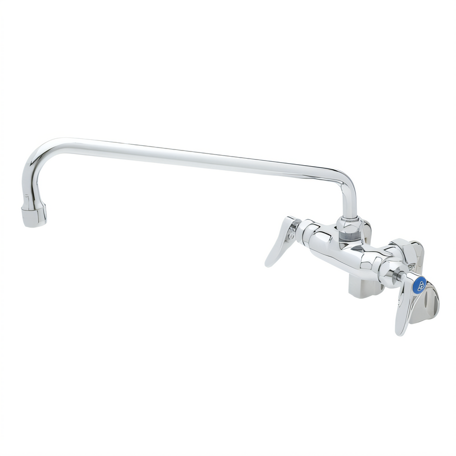 Product image #1 for T&S Brass Double Pantry Wall-Mount Mixing Faucet with 14-Inch Swing Nozzle