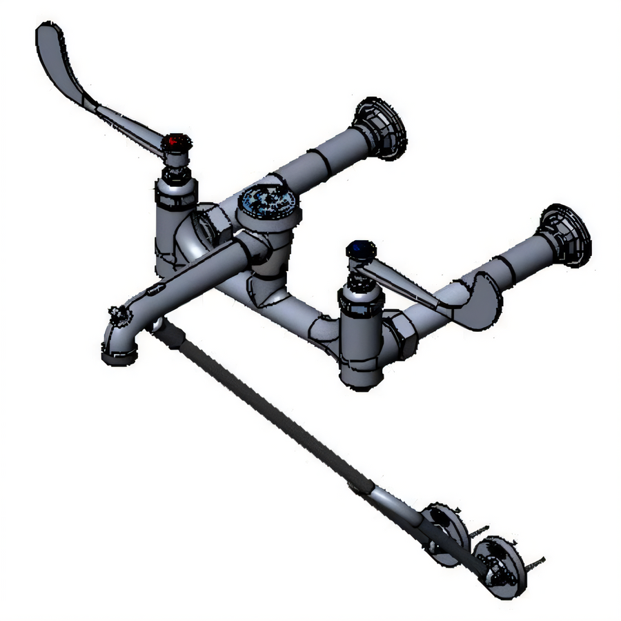 Product image #1 for T&S Brass Wall-Mount Service Sink Faucet, 8-Inch Centers, Vacuum Breaker, 6-Inch Wrist Handles
