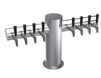 Krowne Max-T Style Single-Column 8-Faucet Glycol-Cooled Draft Beer Tower