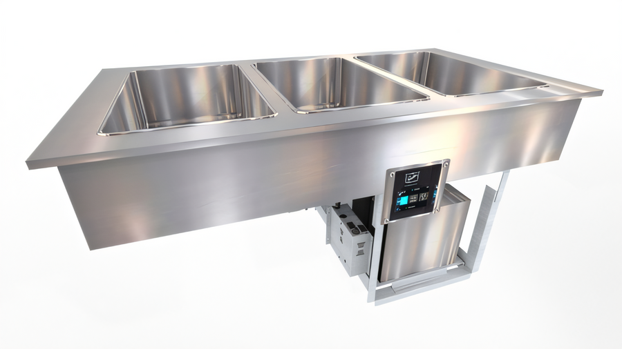 Product image #1 for Duke FCP3-SB 3-Section Flush Mount Drop-In Cold Pan Unit