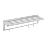 Thumbnail image #1 for Channel Manufacturing TWS1248/PH Wall-Mounted Tubular Aluminum Shelf with Pot Hook Bar and 5 Hooks, 48 x 12 Inches