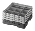 Thumbnail image #2 for Cambro Camrack® Full Size 9-Compartment Glass Rack with 3 Soft Gray Extenders, Brown