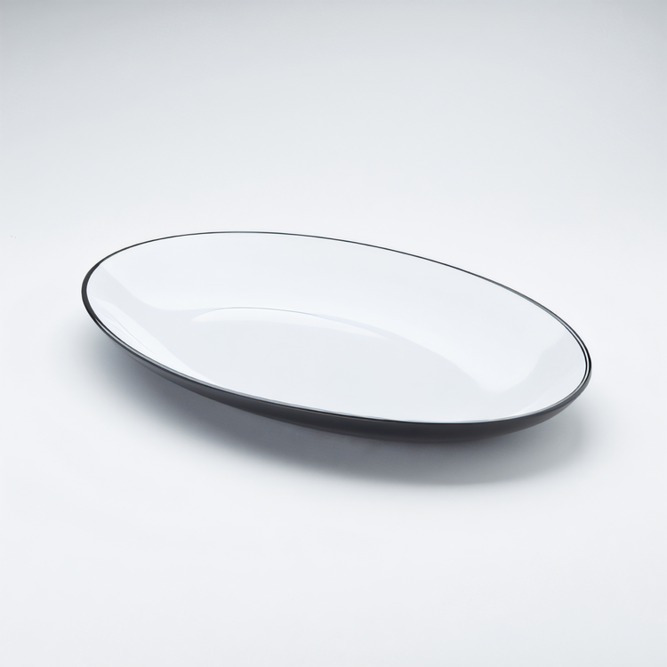 Product image #1 for American Metalcraft 18 x 12 Inch Oval Black/White Melamine Platter