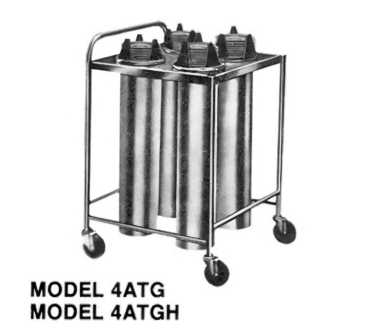 Product image #1 for Dinex DXP4ATGH7 Heated Open Tubular Mobile Dish Dispenser with 4 Tubes