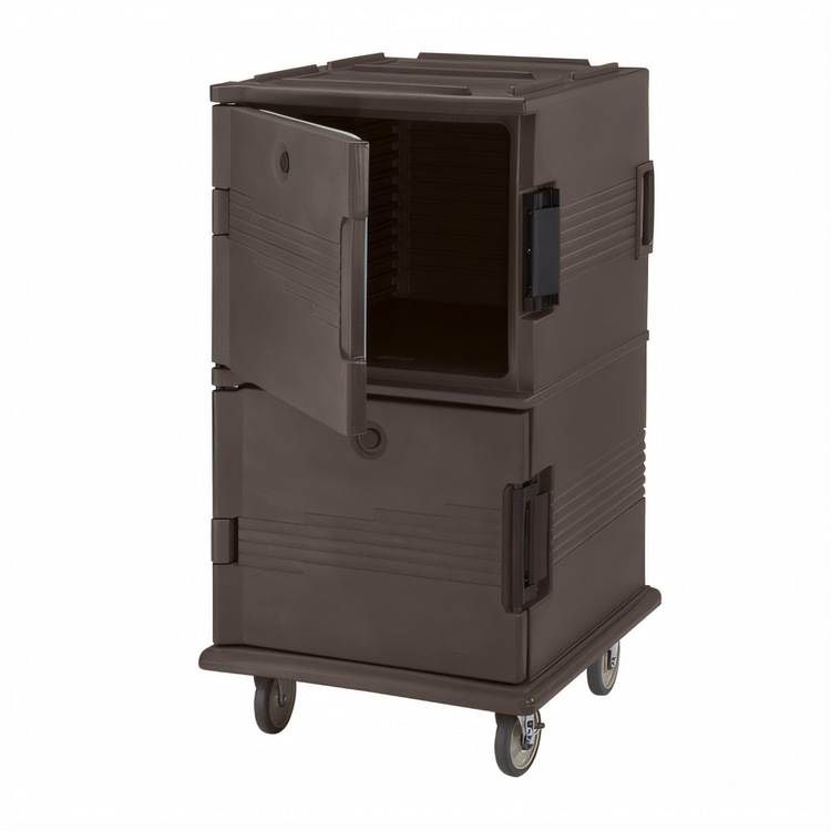 Product image #1 for Cambro Ultra Camcart Double-Compartment Front-Loading Insulated Food Pan Cart, 16 Full-Size Pan Capacity, Granite Sand