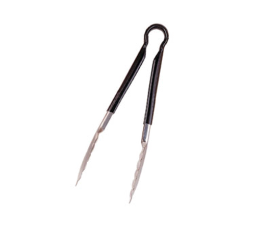Product image #1 for Crestware 10-Inch Stainless Steel Service Tongs with Black Color-Coded Cool Grip Handle