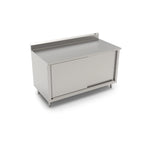 Thumbnail image #1 for John Boos 4CS4R5-3660 Enclosed Stainless Steel Work Table with Sliding Doors, 60 x 36 in, 14-Gauge 300-Series Top, 5-Inch Backsplash