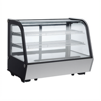 Full-Service Countertop Refrigerated Display Case, 34-Inch, 5.65 Cu. Ft., Curved Glass Front, Sliding Rear Doors