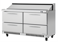 Turbo Air PRO Series 60.25-Inch Two-Section Sandwich/Salad Prep Table with 4 Drawers