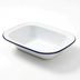 Thumbnail image #1 for American Metalcraft Enamelware Oblong Serving Bowl, 32 oz., White with Blue Rim