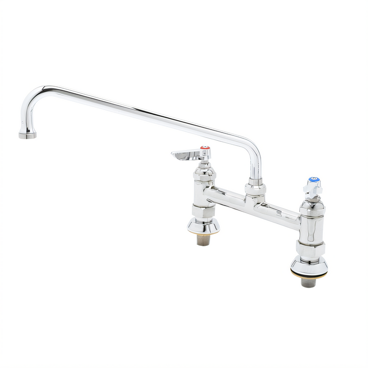 Product image #1 for T&S Brass B-0221-EE 8-Inch Center Deck Mount Mixing Faucet with 12-Inch Swing Nozzle