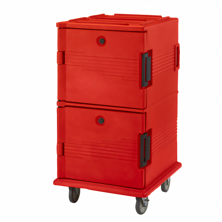 Product image #2 for Cambro Ultra Camcart® Security Package Front-Loading Insulated Food Pan Carrier, 2-Compartment, Hot Red