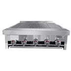 Thumbnail image #1 for Connerton CRB-72-F Gas Charbroiler, Floor Model, 72"W, Cast Iron Grates and Radiants, Manual Controls, Stainless Steel