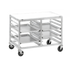 Thumbnail image #1 for Double-Section Aluminum Bun Pan Rack Work Table with Poly Top, End-Load Angle Slides, and 5-Inch Swivel Casters