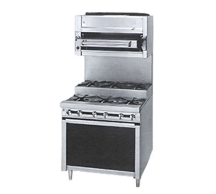 Product image #1 for Titan JTRHE-2-2 24" Heavy Duty Gas Step-Up Range with 4 Open Burners and Cabinet Base
