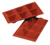 Thumbnail image #1 for Silikomart Pyramid Silicone Flex Mold, 6-Cavity, Red