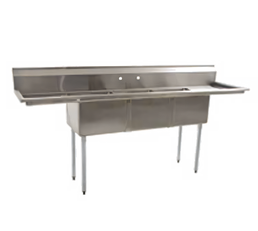 Product image #1 for BlendPort® BPFE Series 3-Compartment Economy Sink, 77 Inch Wide, 24 x 24 x 12 Inch Bowls