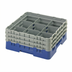Thumbnail image #2 for Cambro Camrack® Full Size 9-Compartment Glass Rack with 3 Soft Gray Extenders, Navy Blue