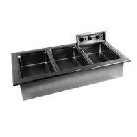 Delfield N8787-D Drop-In Electric Hot Food Well, 6 Full-Size Pans, Wet/Dry, Individual Infinite Controls