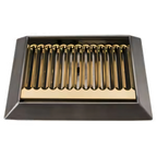 Thumbnail image #1 for Micro Matic USA DP-420DSSPVD Surface-Mount Stainless Steel Drip Tray Trough with Louvered PVD Brass Screen, 9 x 6-1/2 Inches