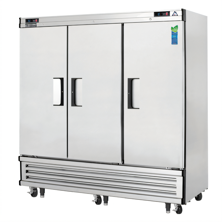 Product image #1 for Everest Refrigeration 3-Section Dual Temperature Reach-In Refrigerator/Freezer Combo, Bottom Mount, Stainless Steel