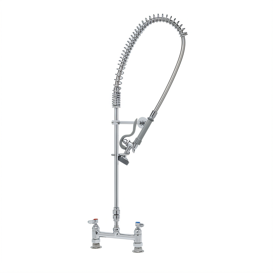 Product image #1 for T&S Brass EasyInstall Deck Mount Pre-Rinse Unit with 44" Hose, 8" Centers, 1.15 GPM Spray Valve